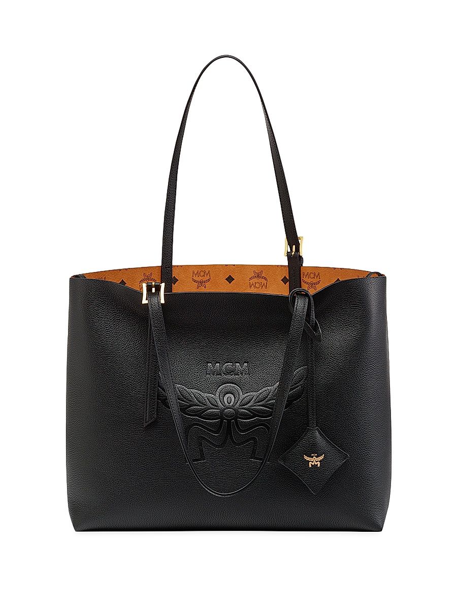 Women's Himmel Medium Leather Shopper Bag - Black