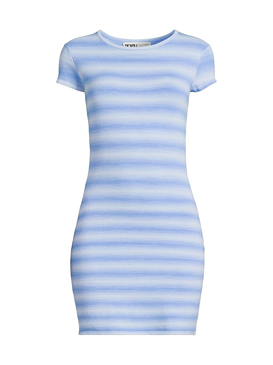 Women's Freja Striped Knit Minidress - Sapphire Sea - Size Large