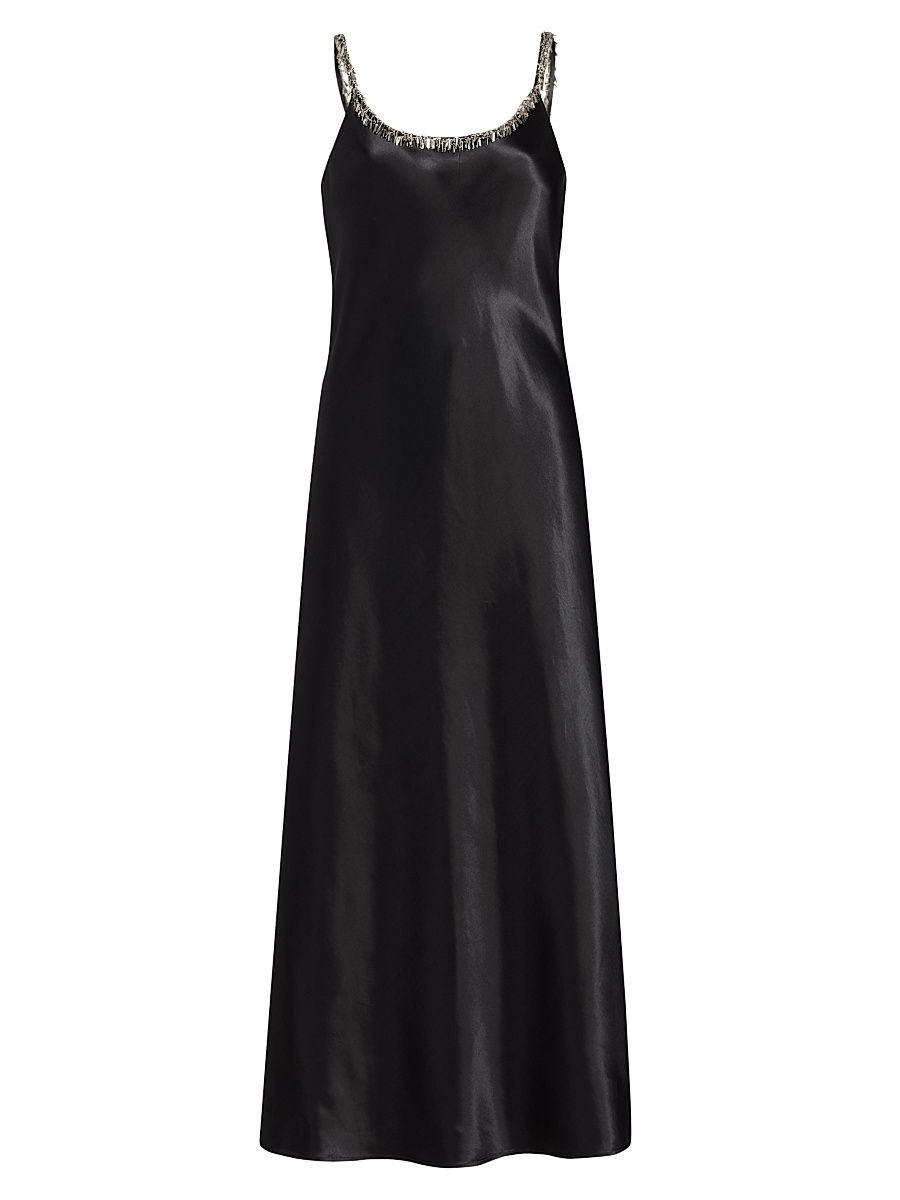 Women's Alessia Beaded Scoopneck Maxi Dress - Black - Size 0