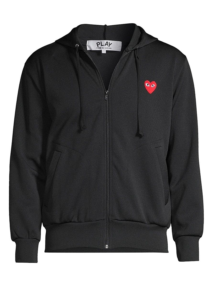 Men's Signature Logo Zip-Front Hoodie - Black - Size Medium