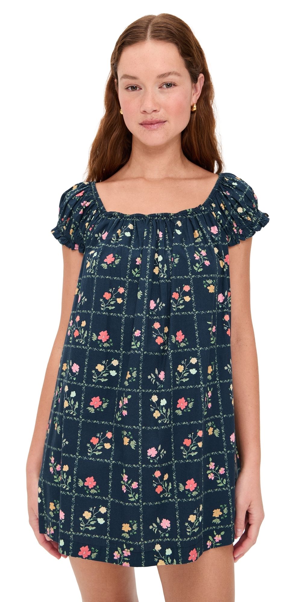 La Maregold Ophelia Dress Navy Floral Grid M