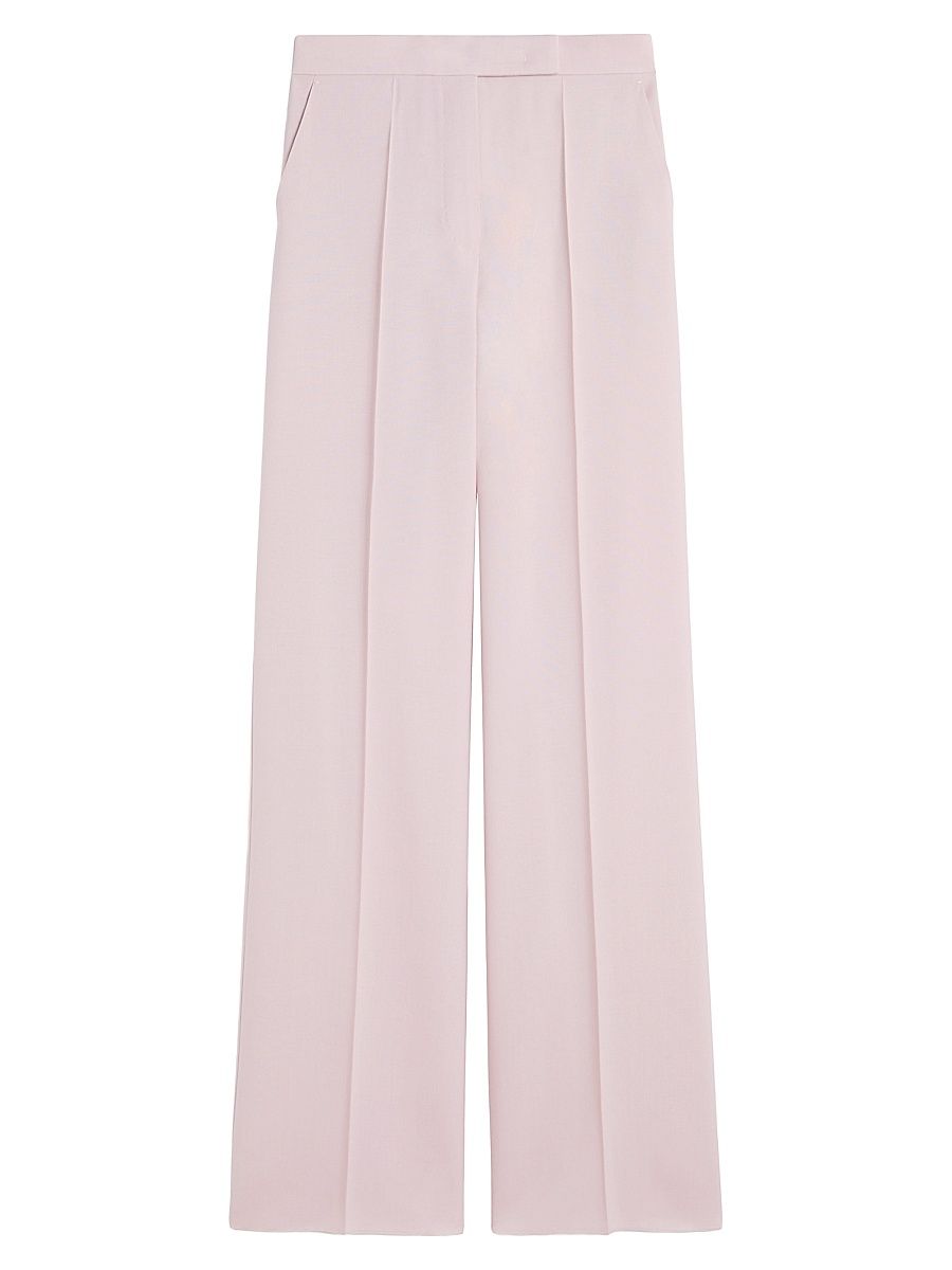 Women's Wool, Mohair and Silk Trousers - Beige Pink - Size 16