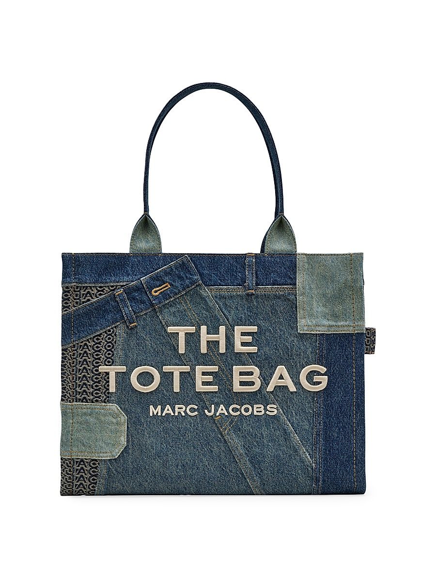 Women's The Deconstructed Denim Large Tote Bag - Denim