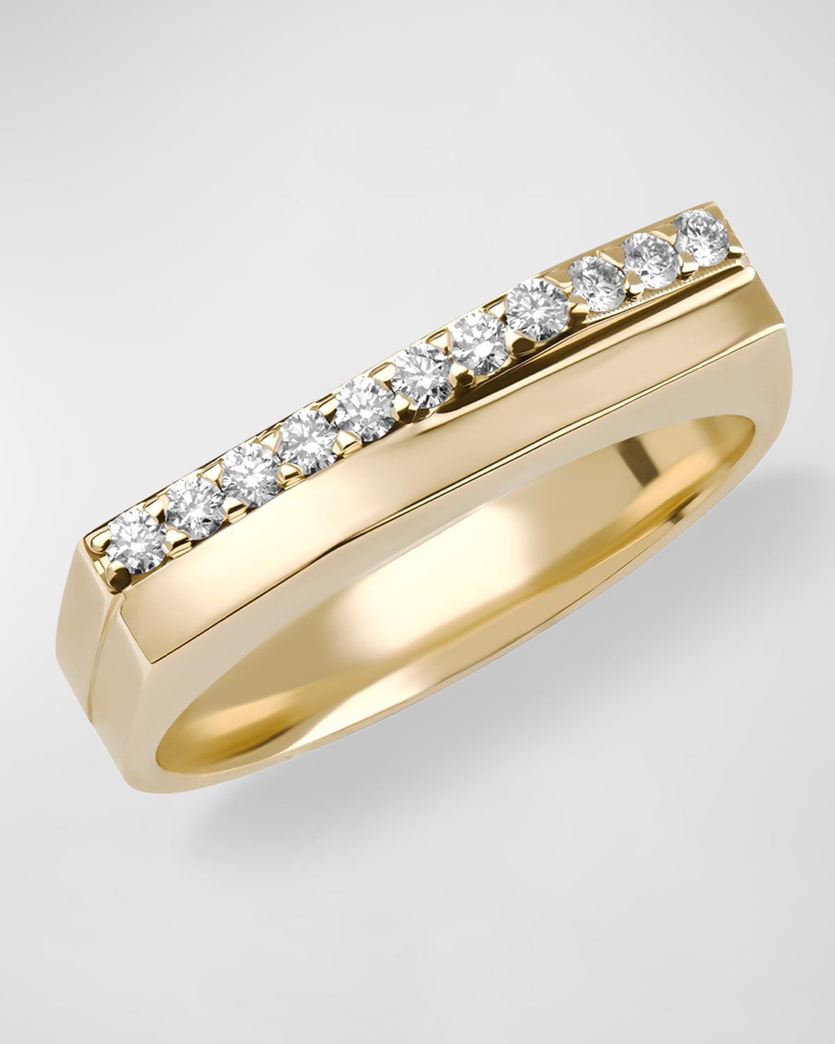 14K Gold Flawless Geometric Double Band Ring