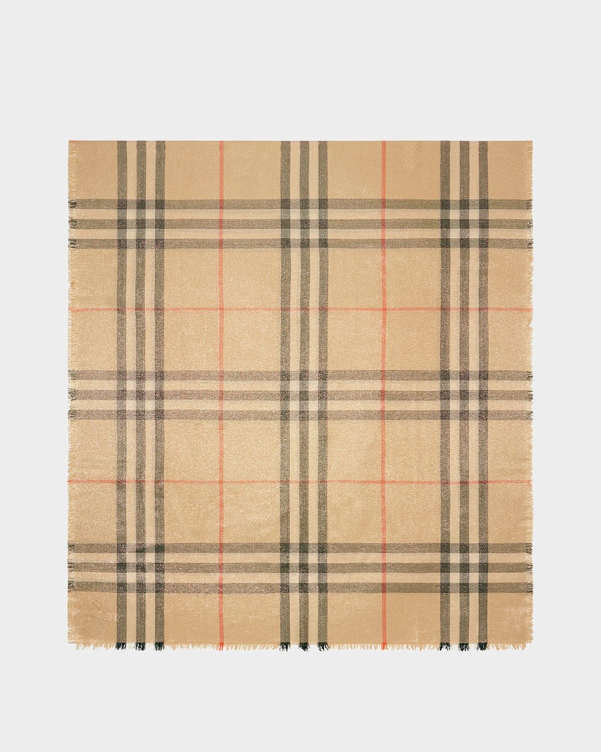 Giant Check-Print Wool-Blend Scarf