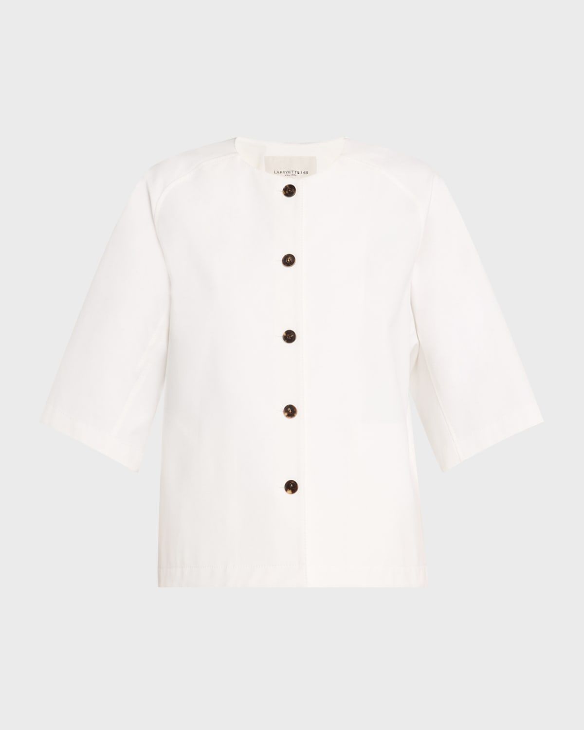 Elbow-Sleeve Stretch Twill Shirt Jacket