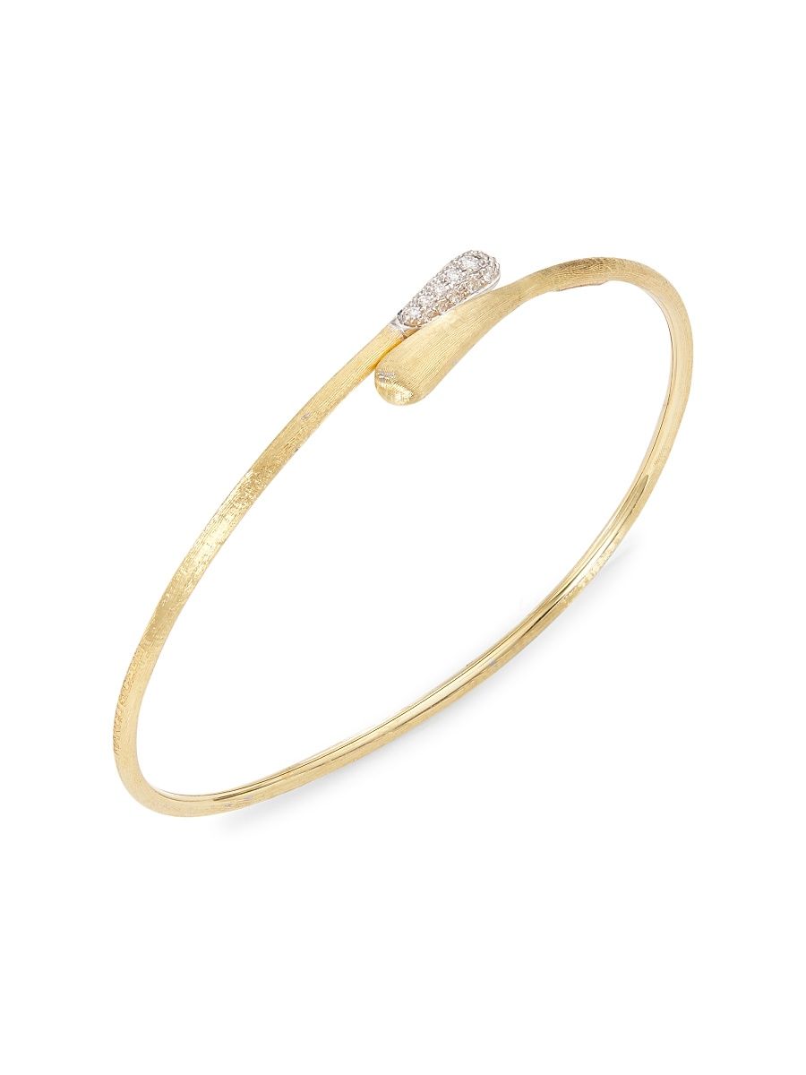 Women's Lucia Two-Tone 18K Gold & Diamond Bangle - Yellow Gold
