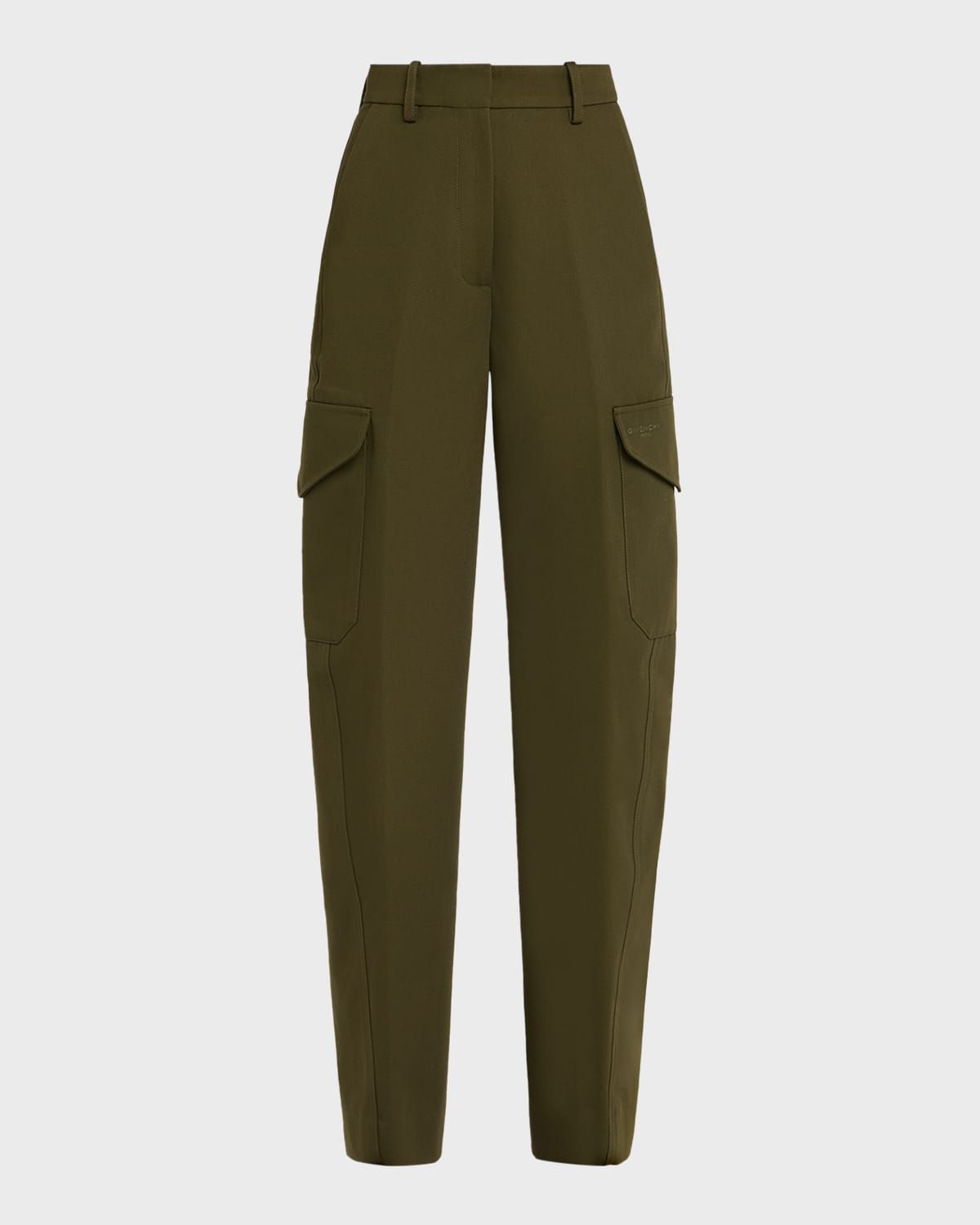 Barrel Leg Cargo Wool Trousers