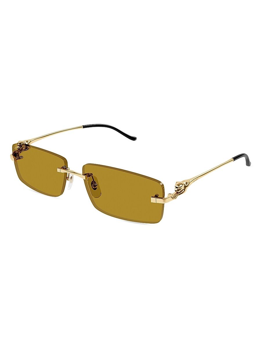 Men's Cartier Panthère Classic 58MM Rectangular Sunglasses - Gold