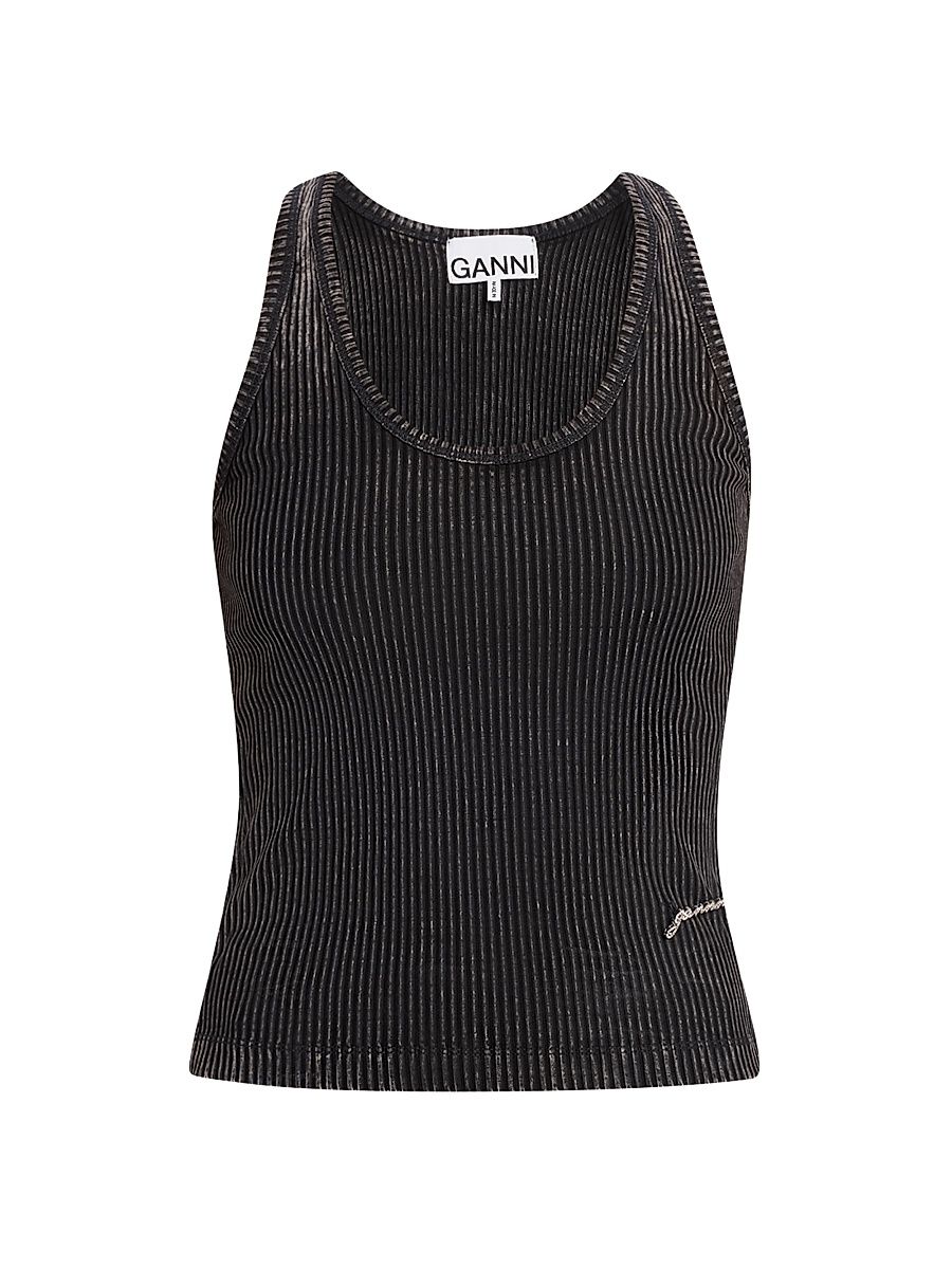 Women's Heavy Rib Jersey Tank - Black - Size XL