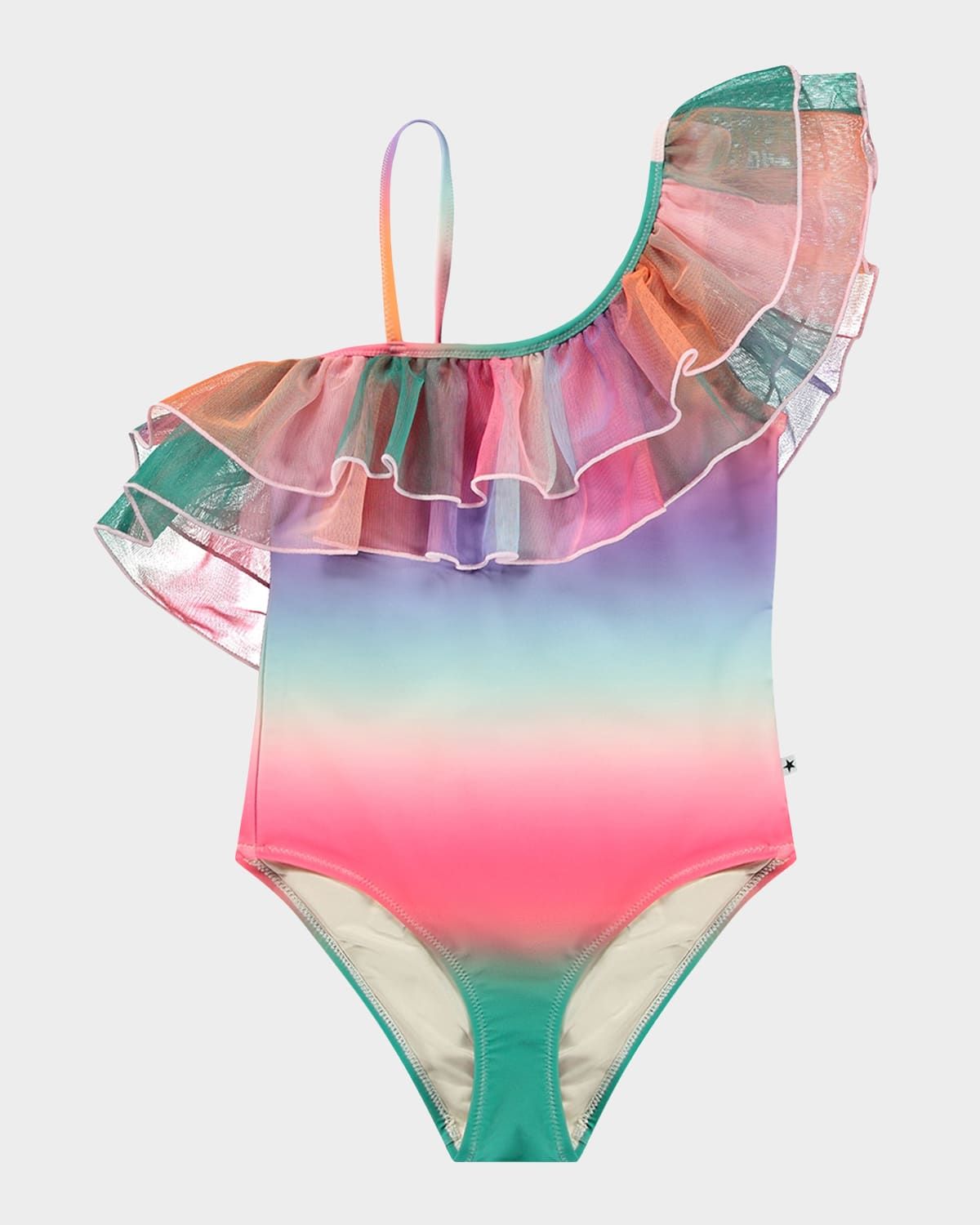 Girl & apos;s Nilla Ruffled One-Piece Swimsuit, Size 8-12