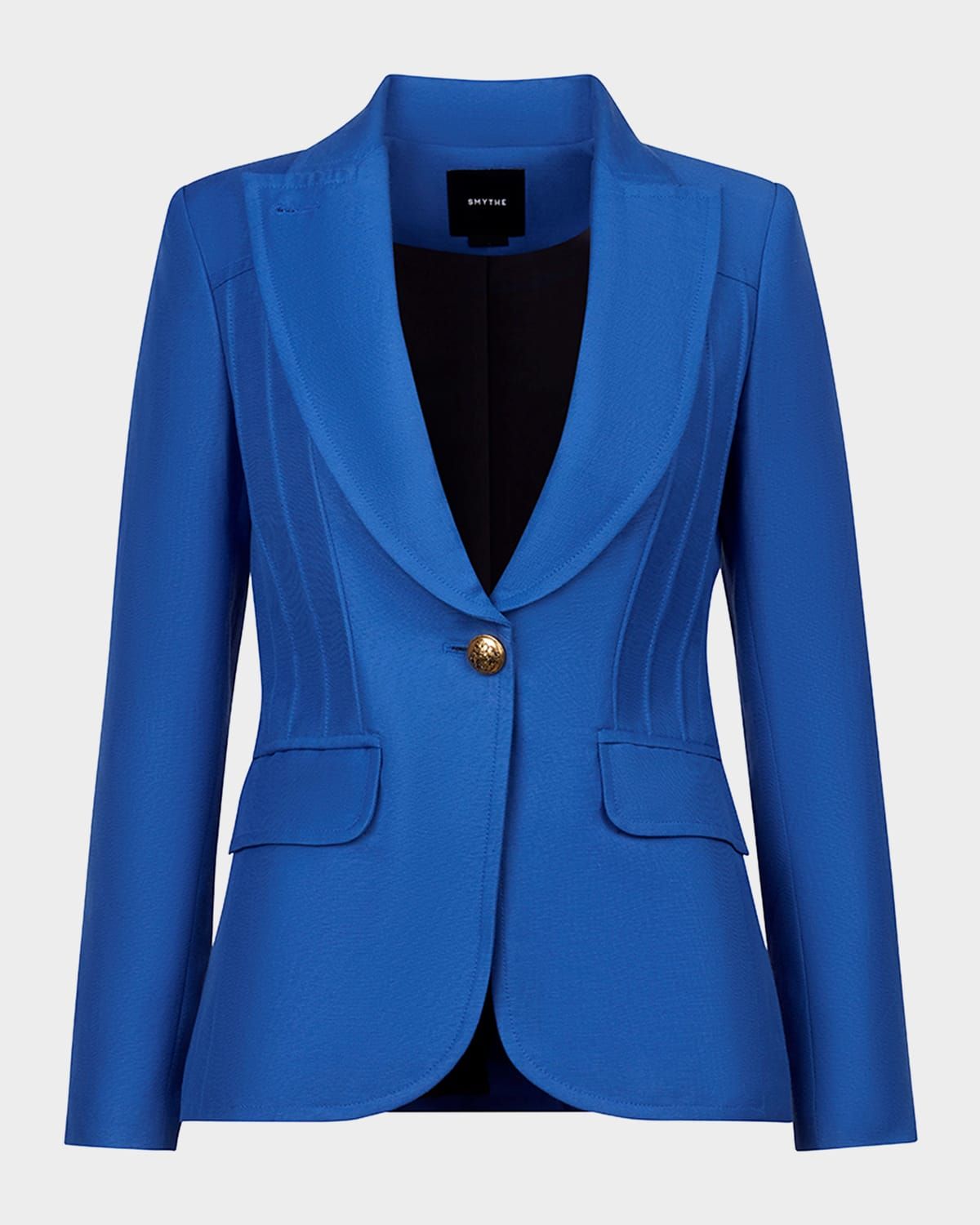 Single-Breasted Pintuck Blazer