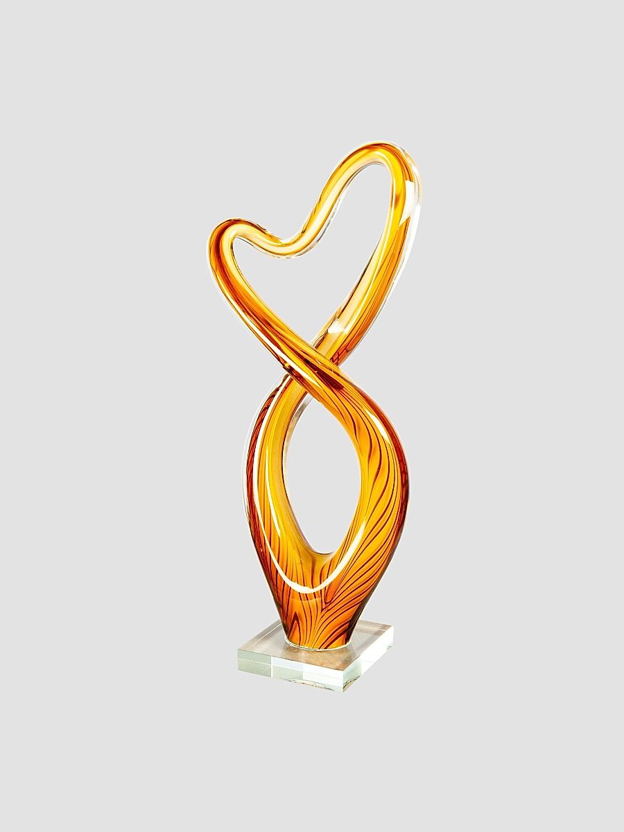 Golden Infinity Glass Sculpture - Multi