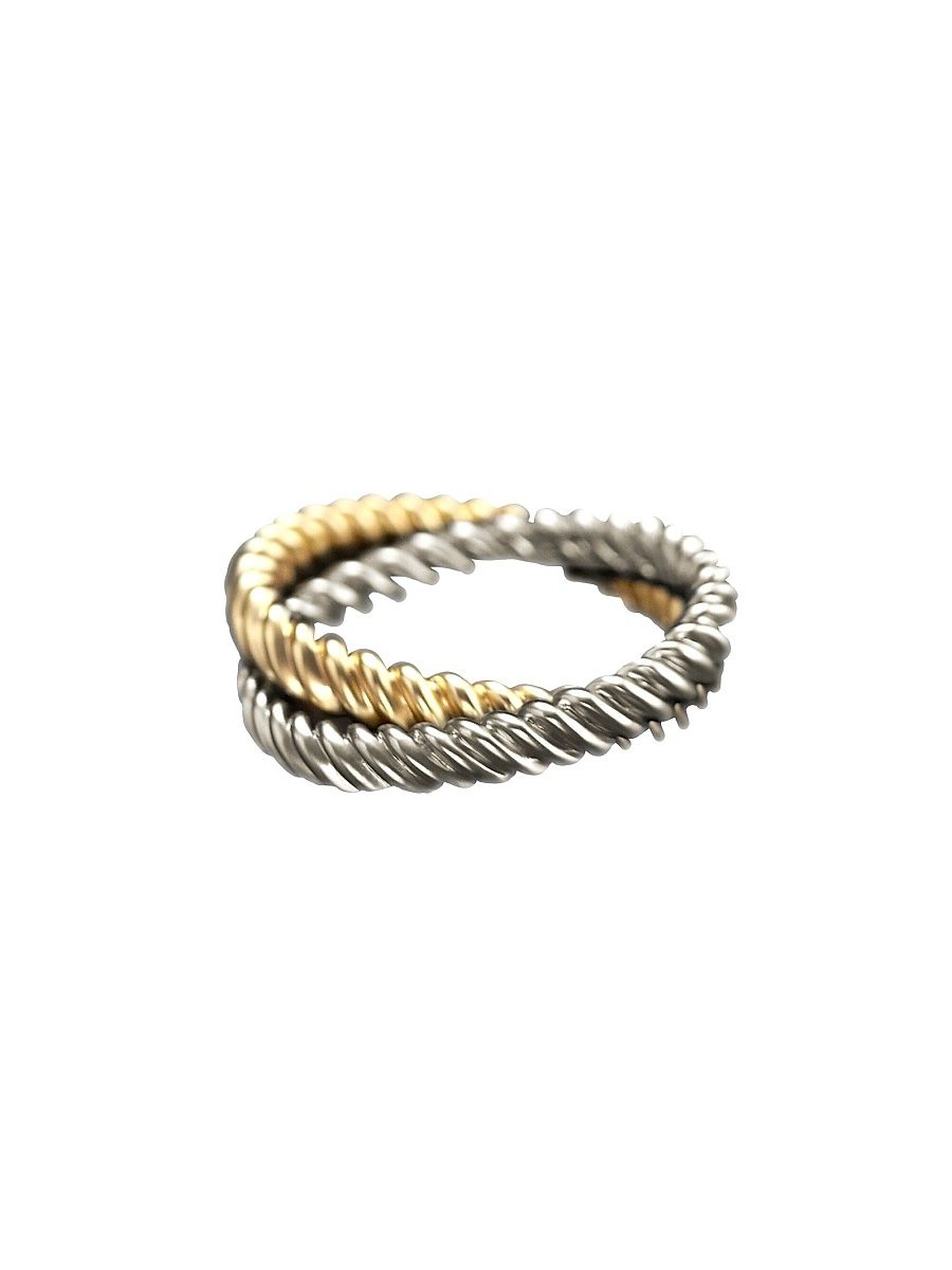 Deco Twist Platinum & Gold Napkin Rings/Set of 4