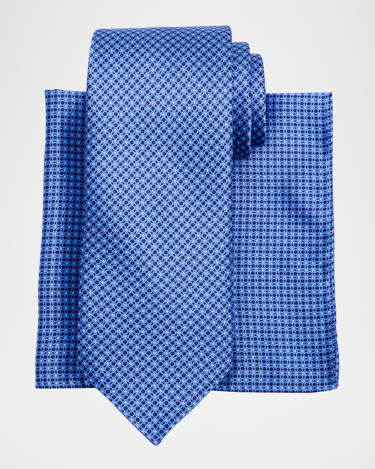 Men & apos;s Micro-Geometric Silk Tie