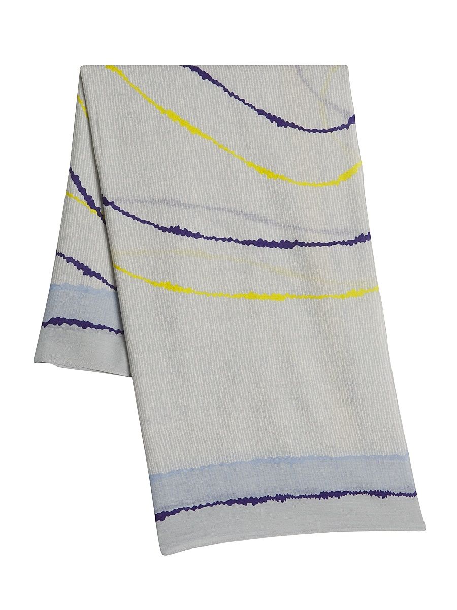Women's Astra Scribble Wool Scarf - Blue Multi