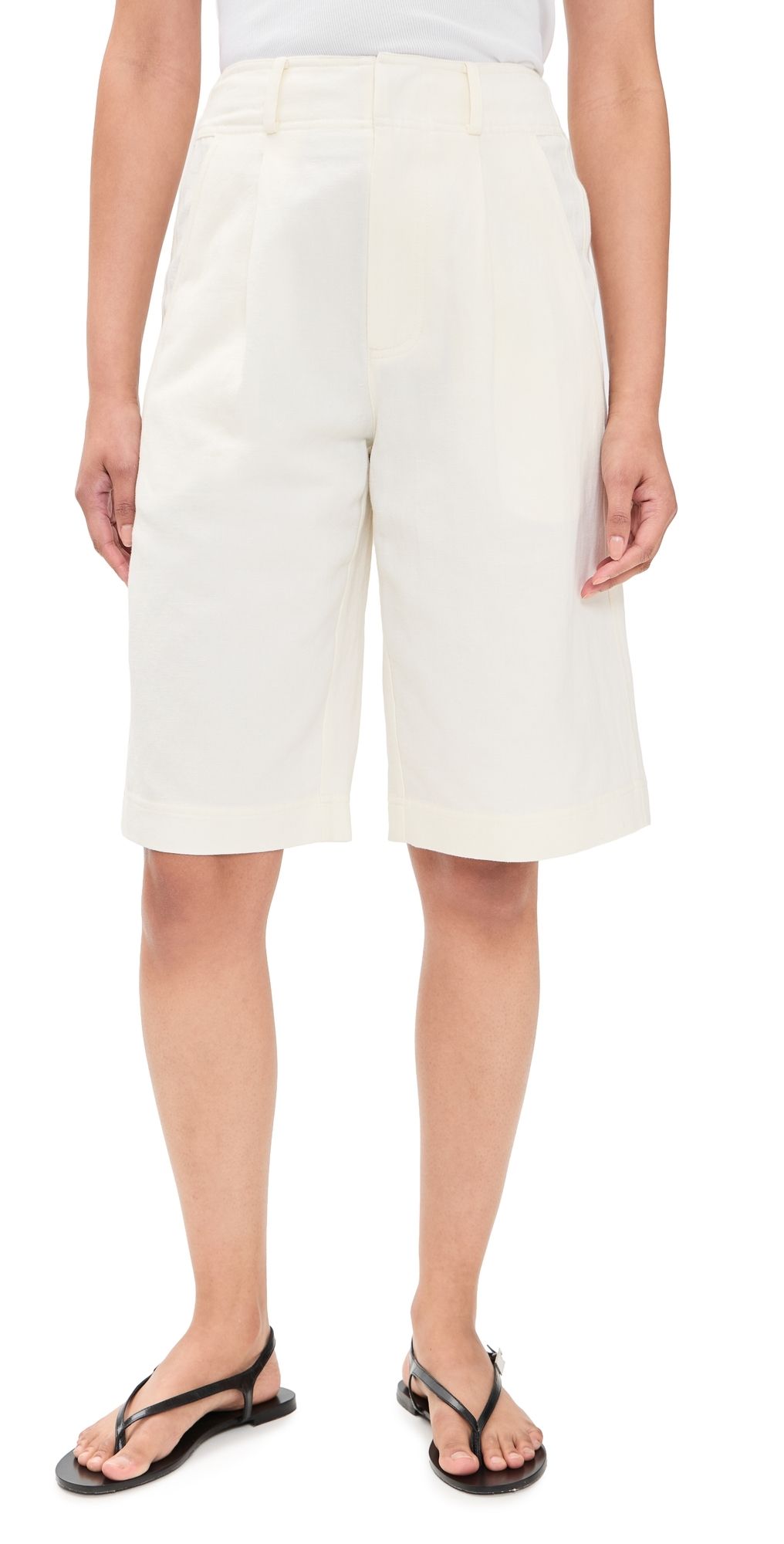 Apiece Apart Bari Bermuda Shorts Cream 8