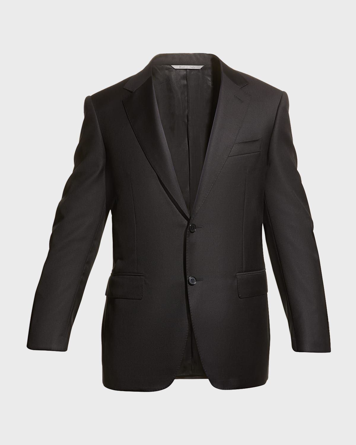 Men & apos;s Solid Wool Two-Piece Suit