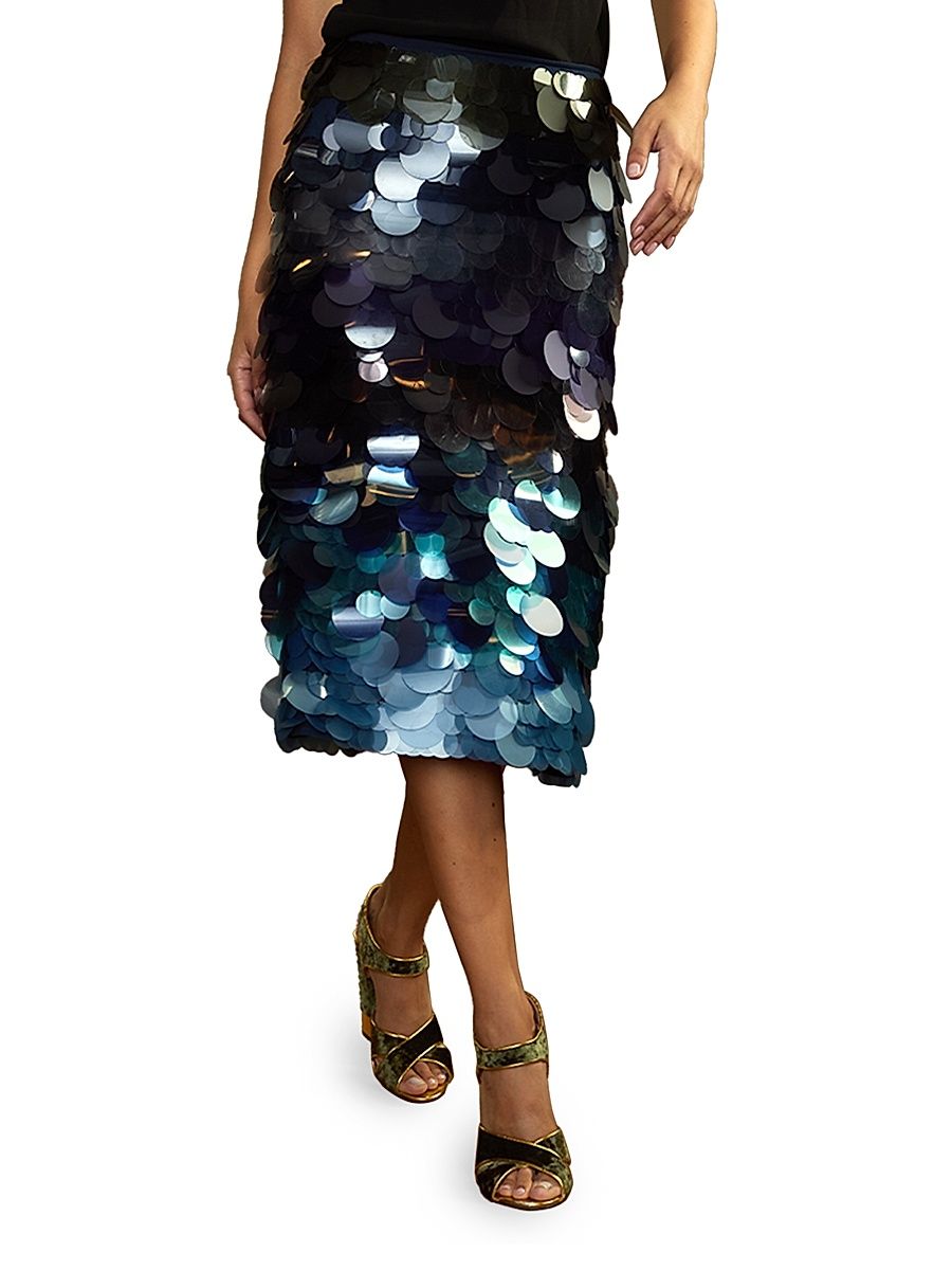 Women's Aurora Paillette Midi Skirt - Night Sky - Size 6