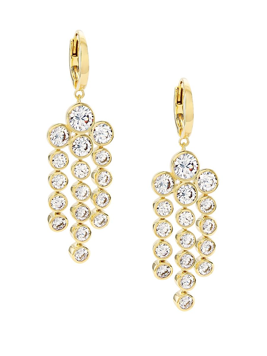 Women's Basel 18K-Gold-Plated & Cubic Zirconia Small Chandelier Earrings - Gold