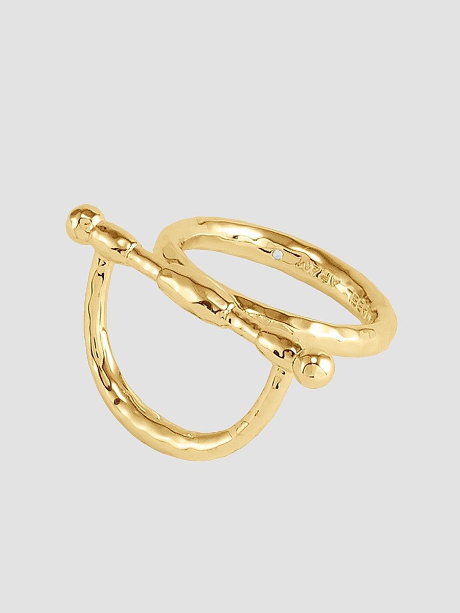 Women's Cheval 18K-Gold-Plated Horsebit Ring - Gold - Size 7