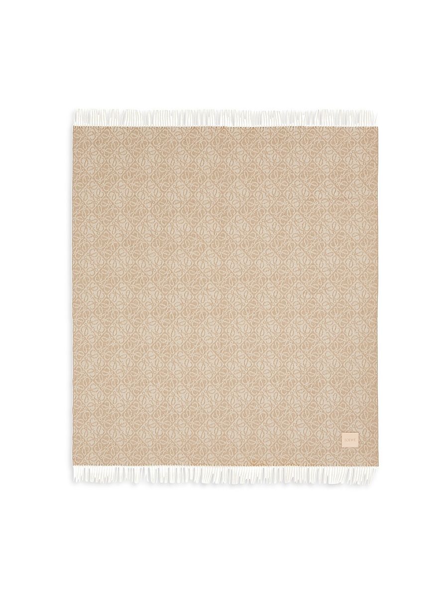 Anagram Wool-Cashmere Blanket - Beige