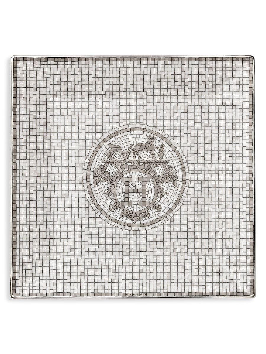 La Table Hermes Mosaïque Au 24 Platinum Square Plate