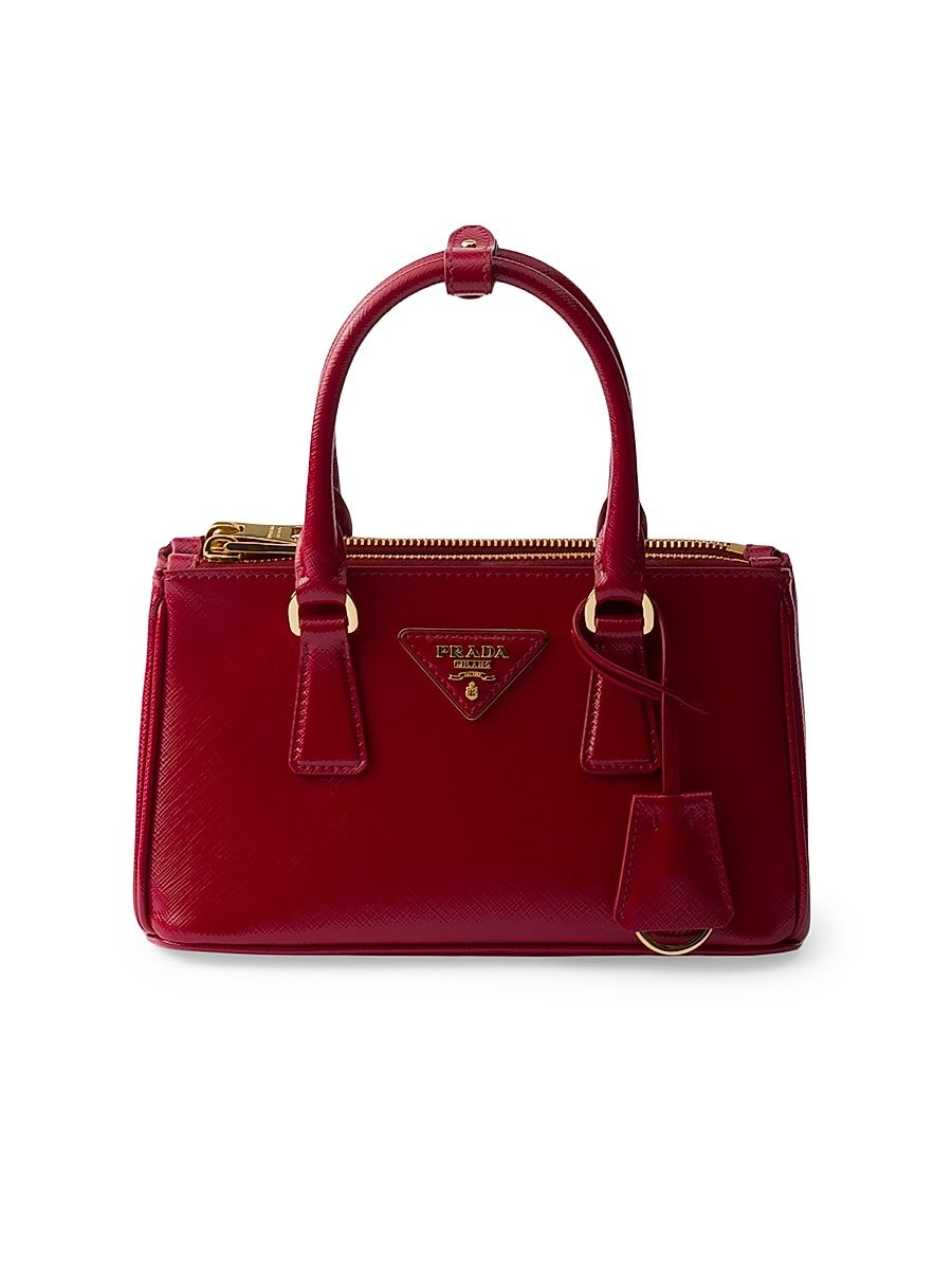 Women's Galleria Patent Saffiano Leather Mini Top Handle Bag - Red