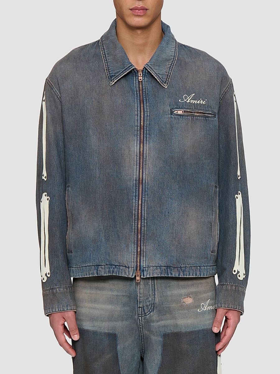 Men's Les Bones Denim Jacket - Dark Dust - Size XS