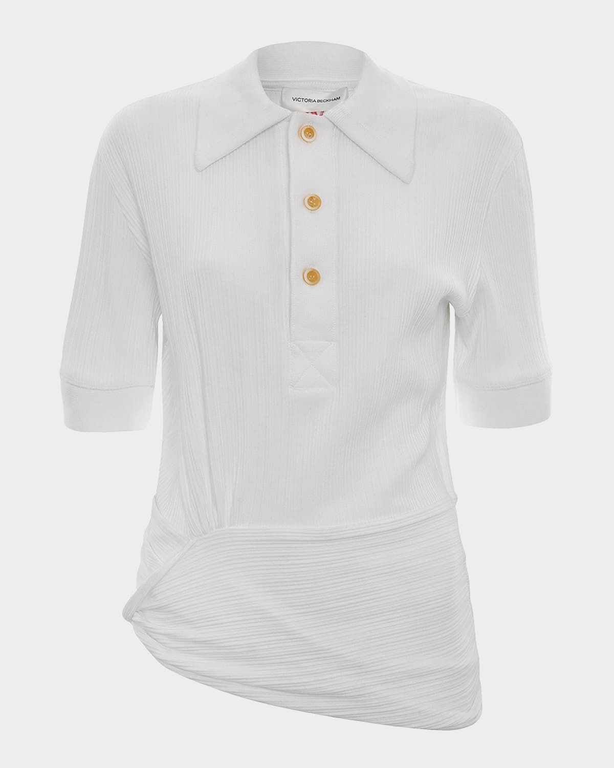 Twisted Rib Short-Sleeve Polo Shirt