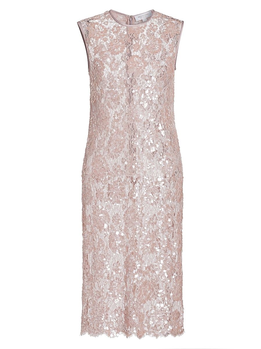 Women's Embellished Crewneck Sheath Dress - Blush - Size 12