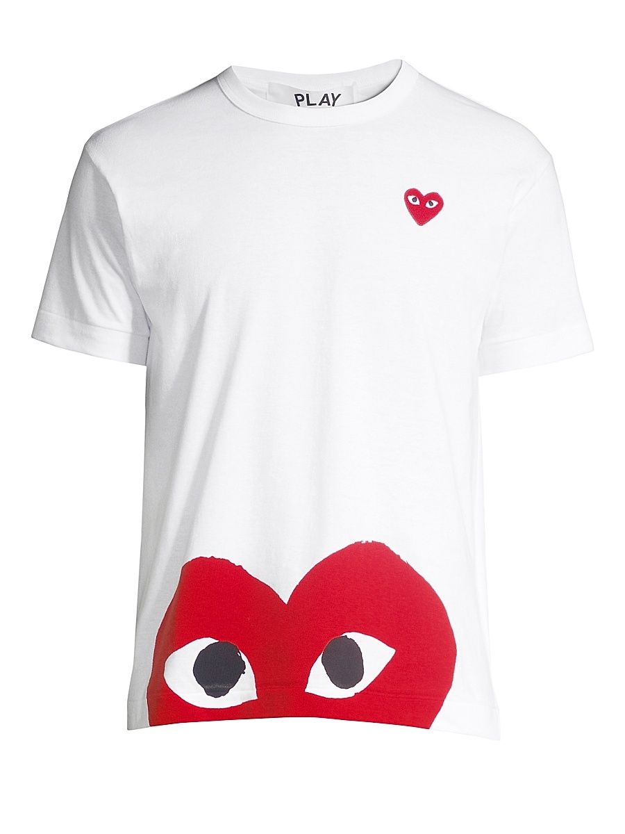 Men's Bottom Heart Tee - White - Size Small
