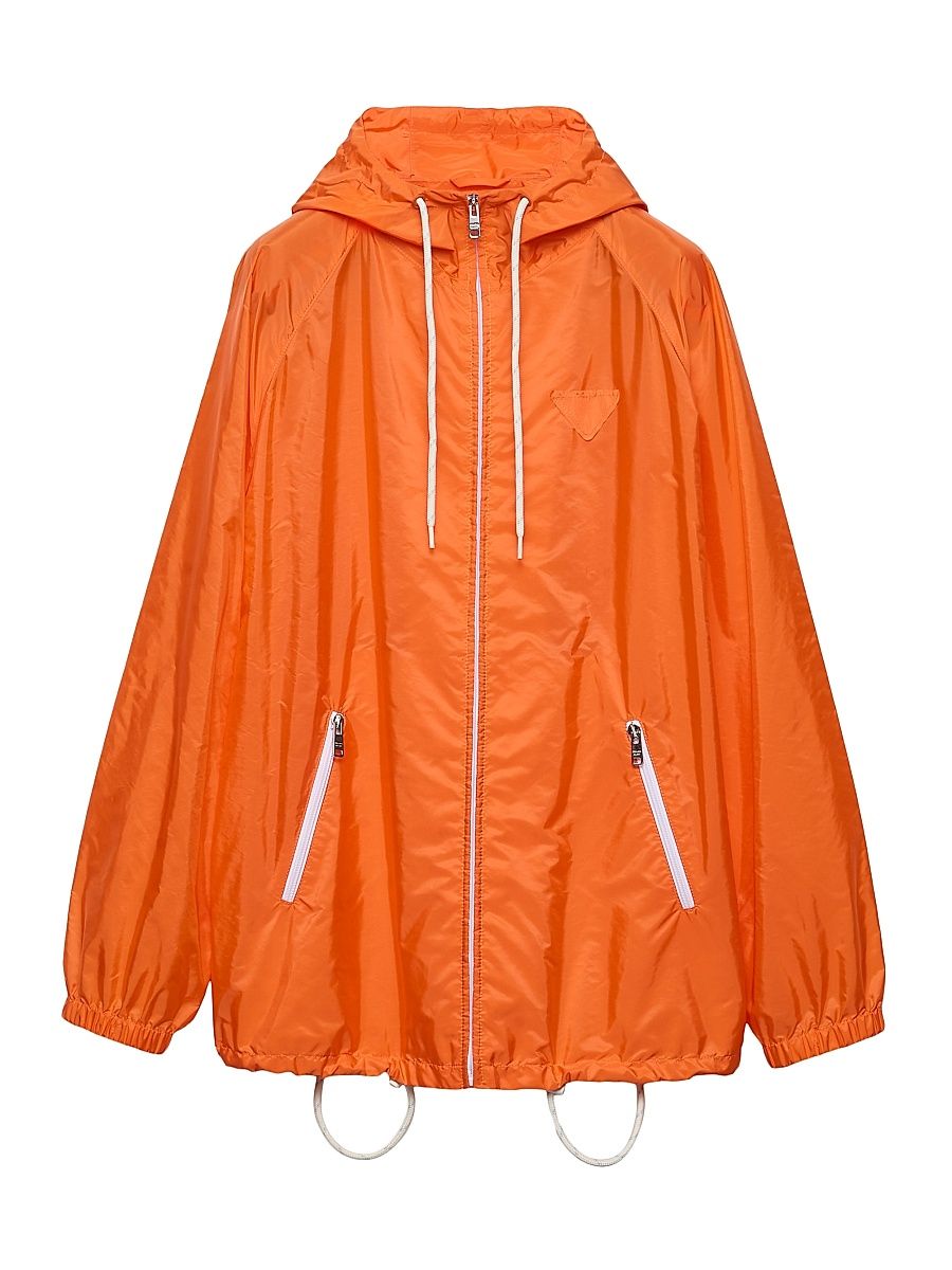 Women's Lightweight Re-Nylon Rain Jacket - Orange - Size 0