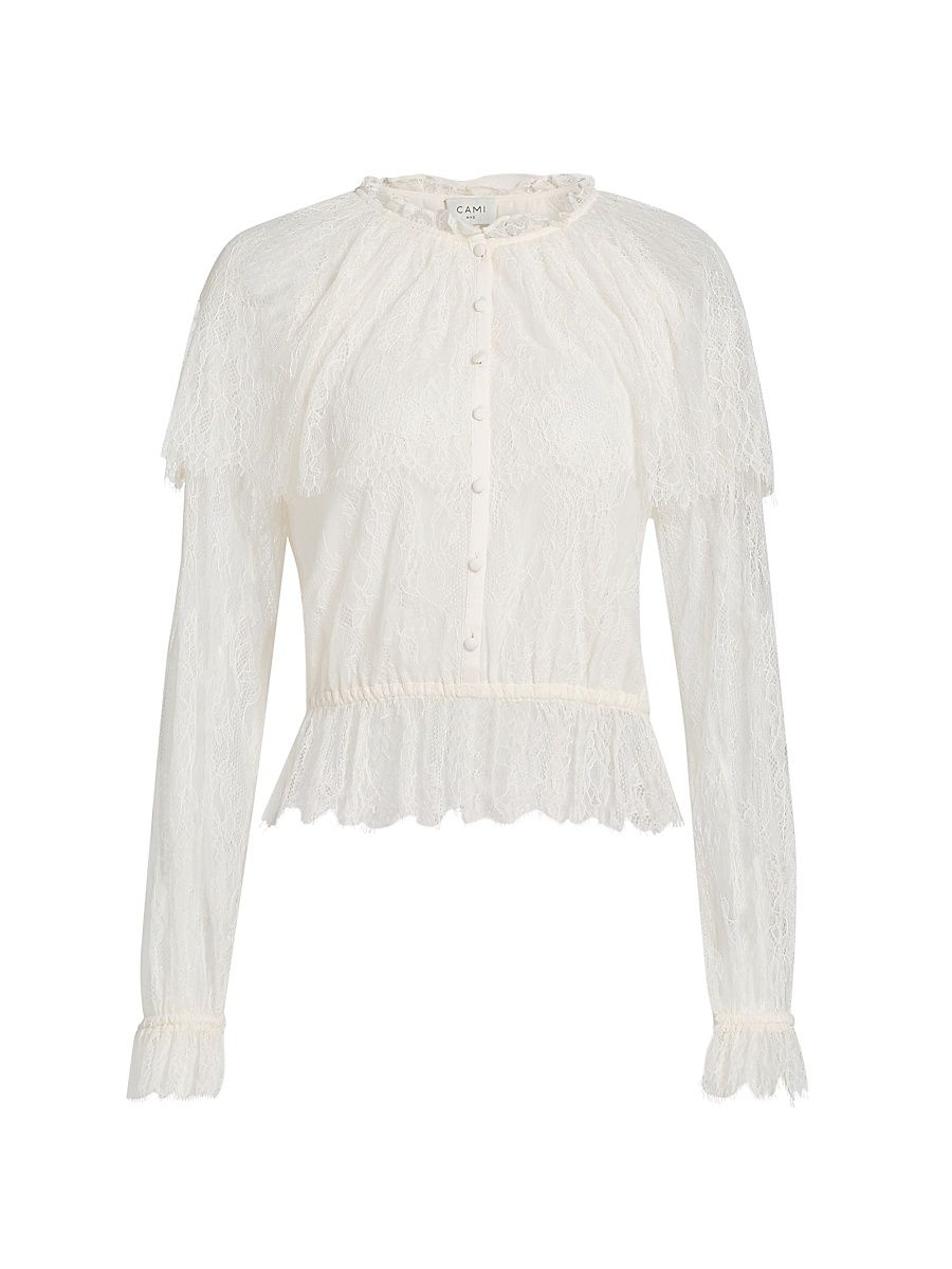 Women's Vitoria Lace Blouse - Macadamia - Size XL