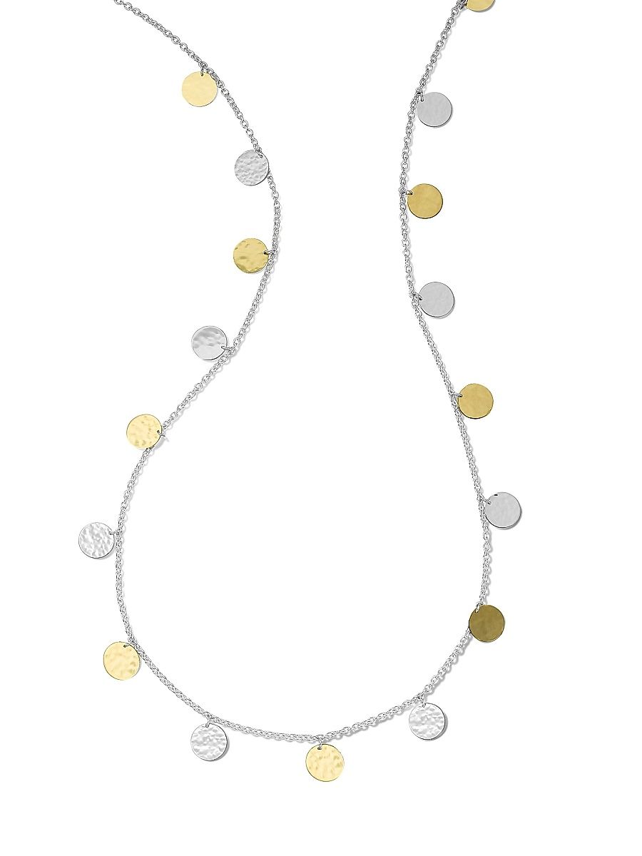Women's Classico Chimera Two-Tone Hammered Paillette Long Necklace - Silver Gold