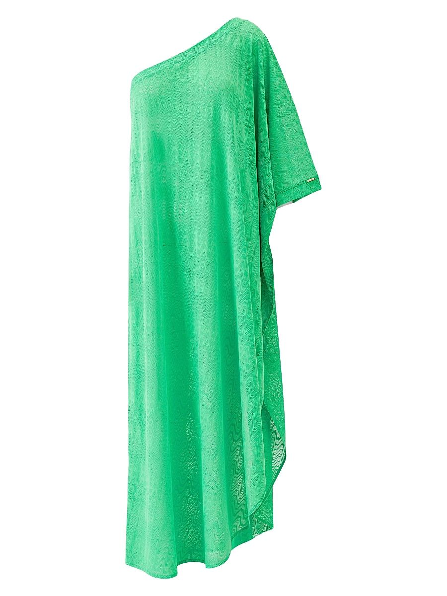Women's Savannah One-Shoulder Cover-Up Dress - Green - Size Small