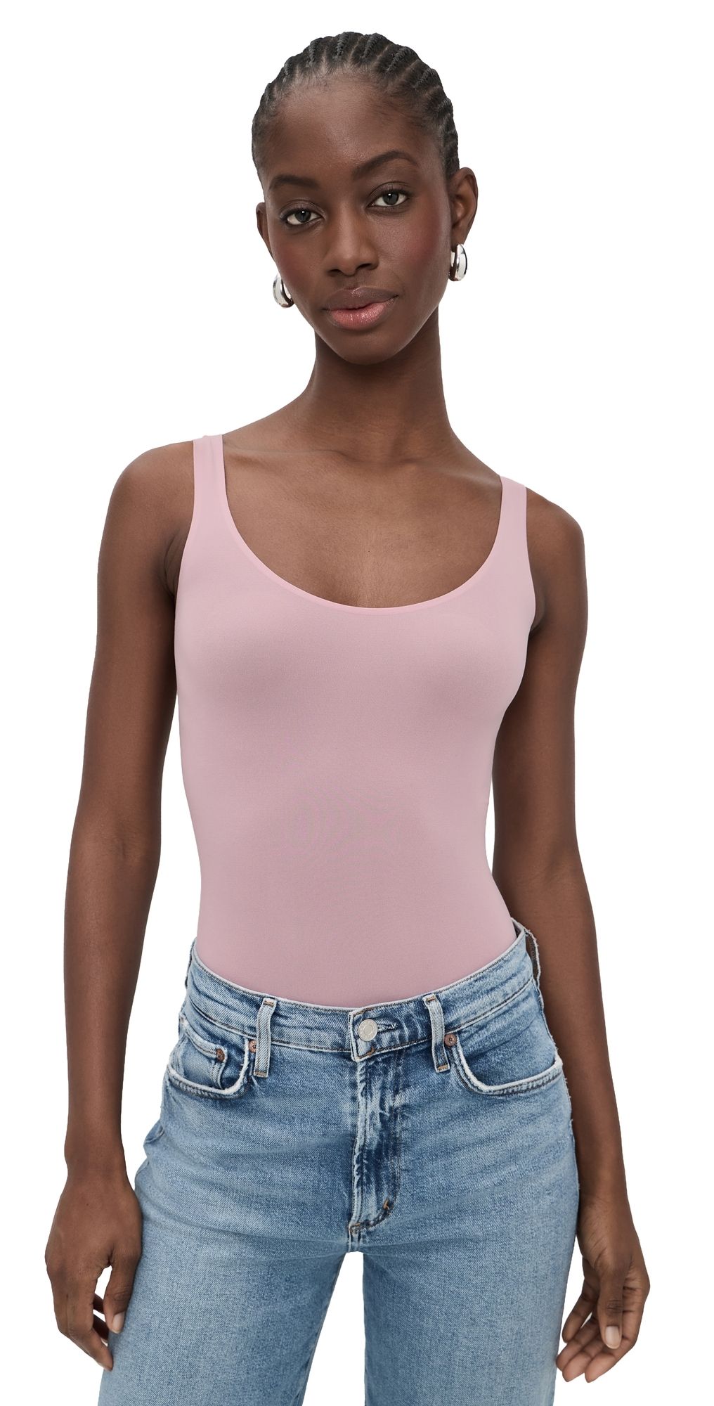 Commando Ballet Tank Thong Bodysuit Mauve One Size