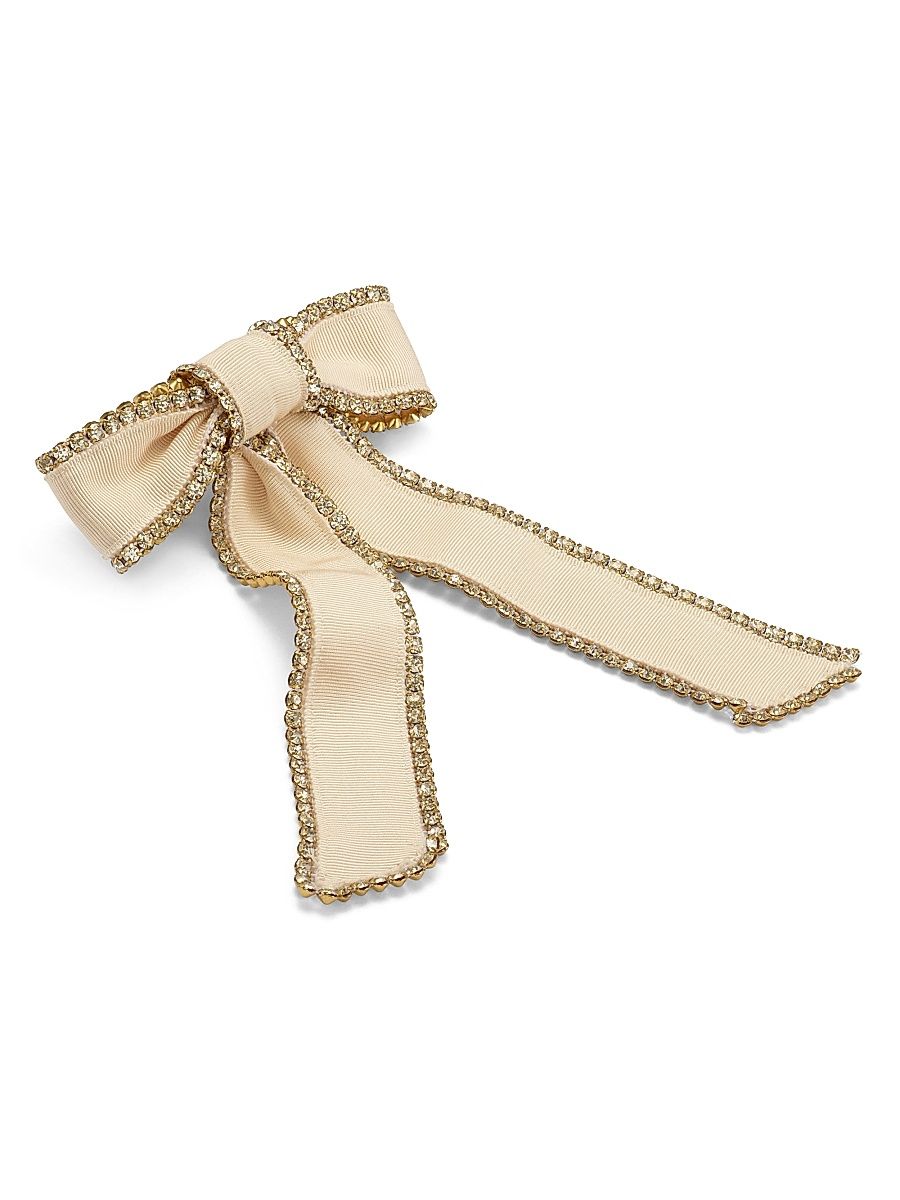 Women's Lilly Crystal-Embellished Hair Bow - Ivory