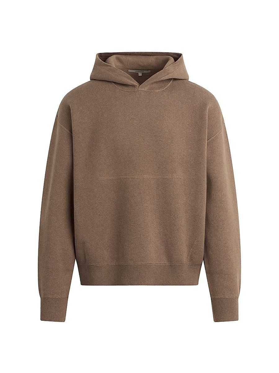 Men's Double-Knit Cotton-Cashmere Hoodie - Taupe - Size XXL