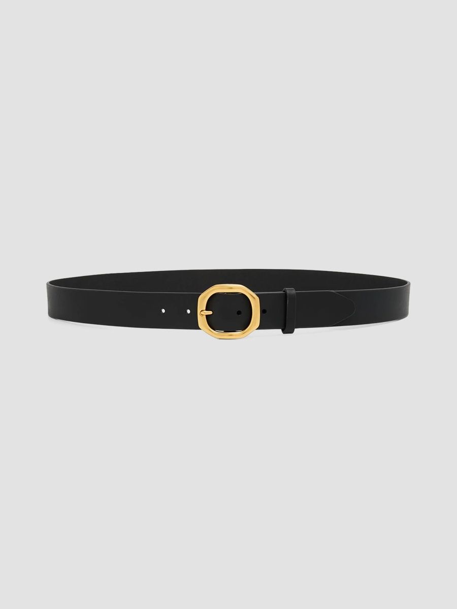 rag & bone Women's Audrey Leather Belt - Black Gold - Size Large
