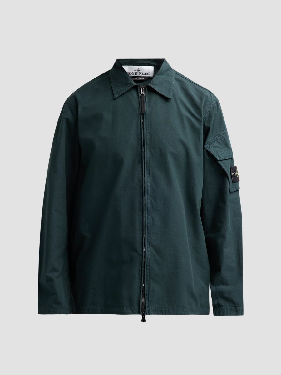 Stone Island Men's Camicia Cotton Full-Zip Jacket - Dark Green - Size XL