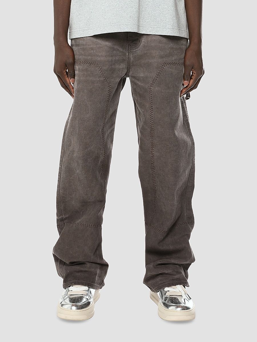 Men's Canvas Overdye Carpenter Jeans - Brown - Size 40