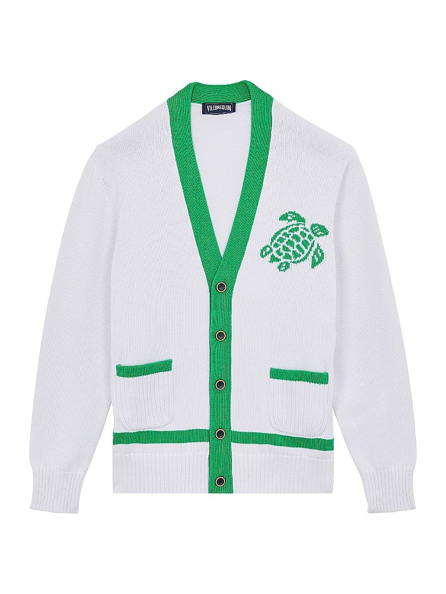 Men's Big Turtle Cotton Cardigan - Laser - Size XL