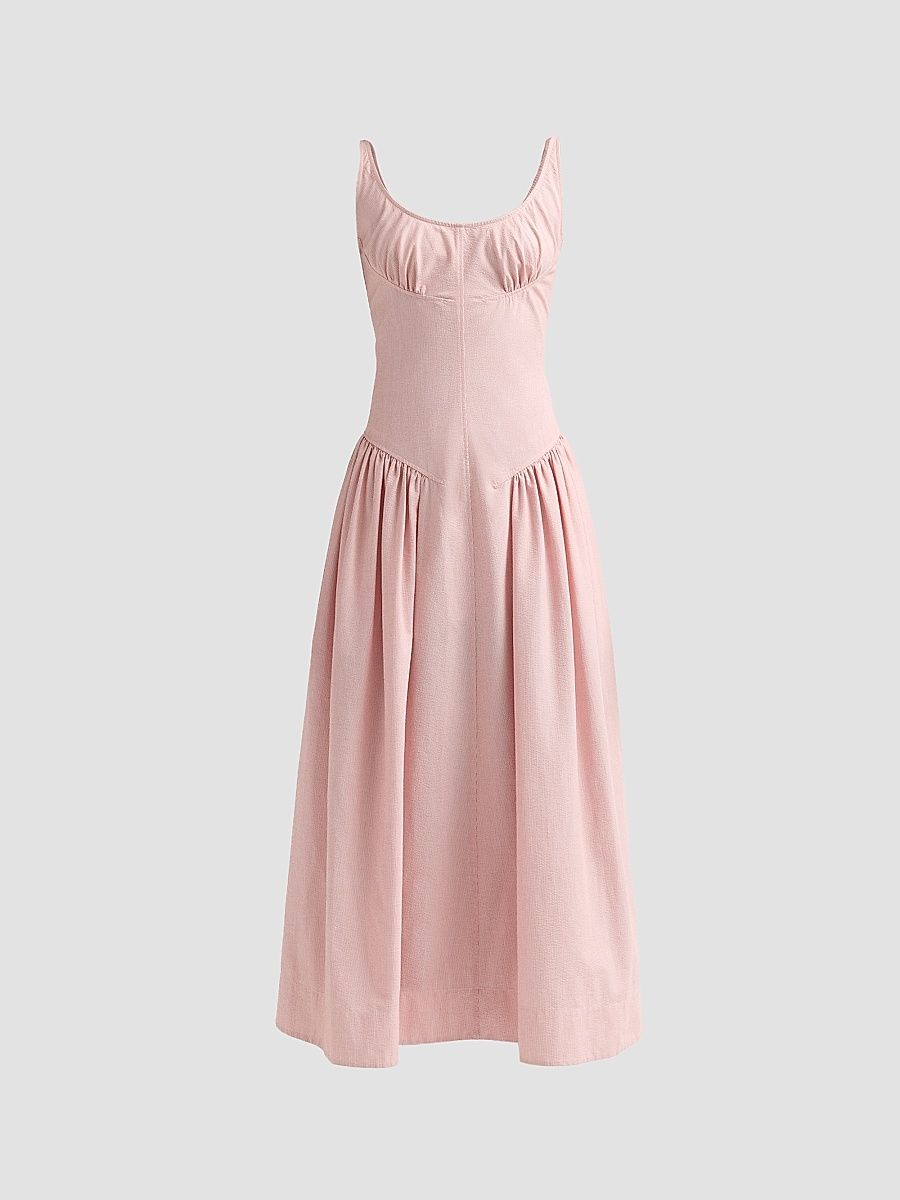 Proenza Schouler White Label Women's Solira Seersucker Cotton-Blend Midi-Dress - Rust Off White - Size 14