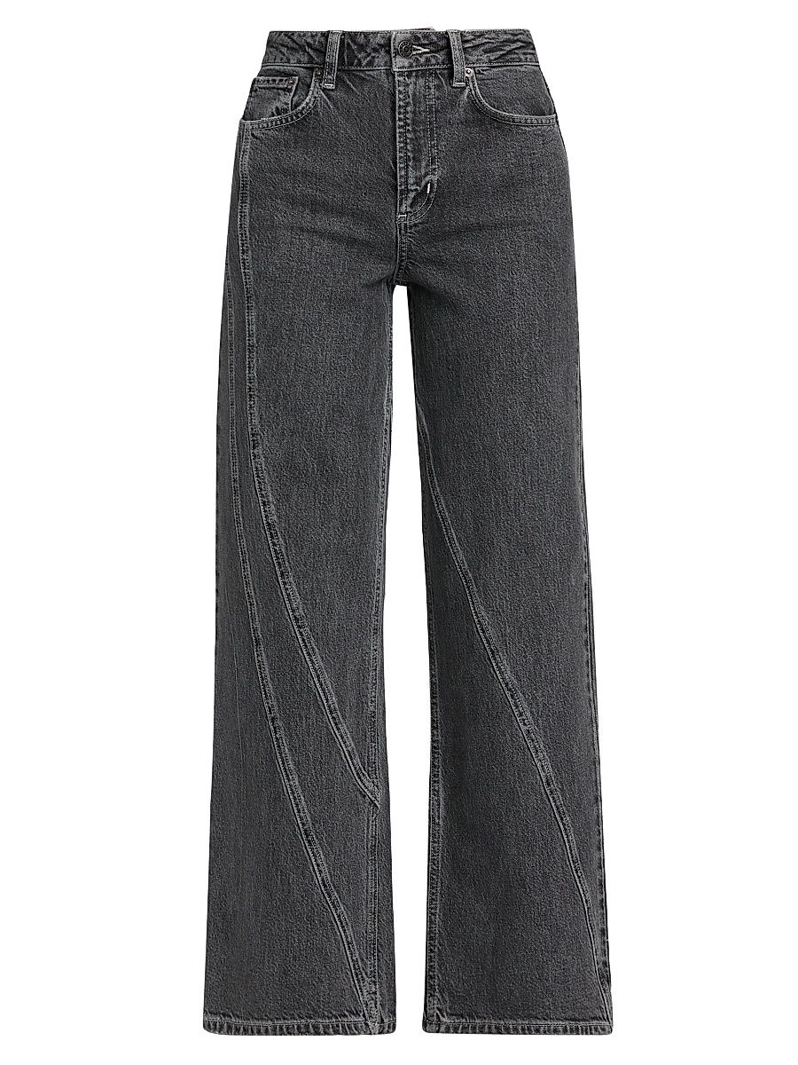Women's Getty Twist-Seam Wide-Leg Jeans - Washed Charcoal - Size 31