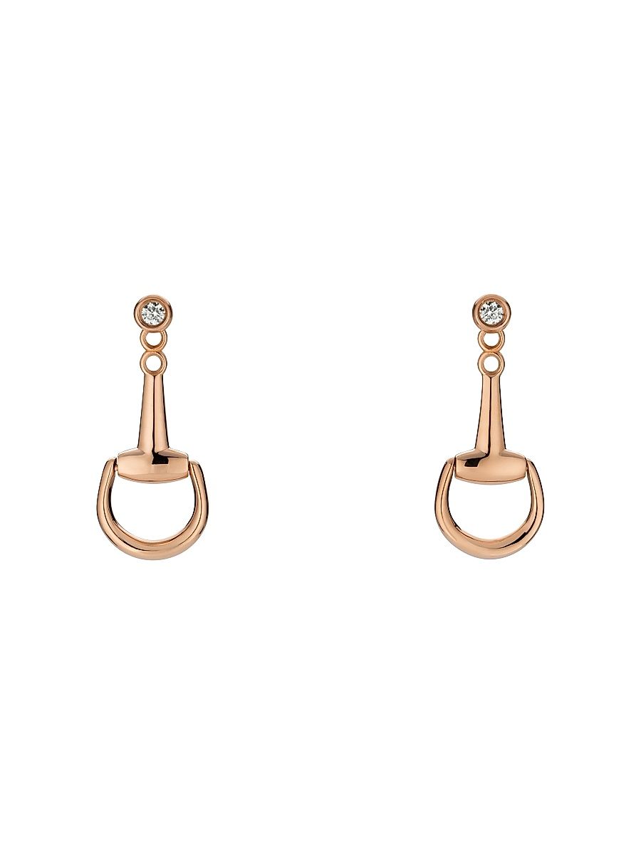 Women's 18K Rose Gold & 0.05 TCW Diamond Horsebit Ear Jackets - Gold