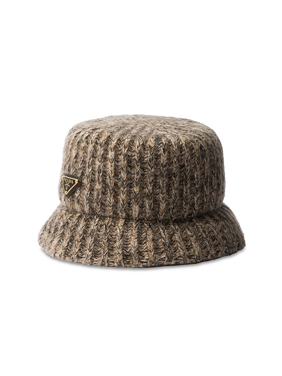 Women's Mélange Knit Bucket Hat - Brown - Size Large