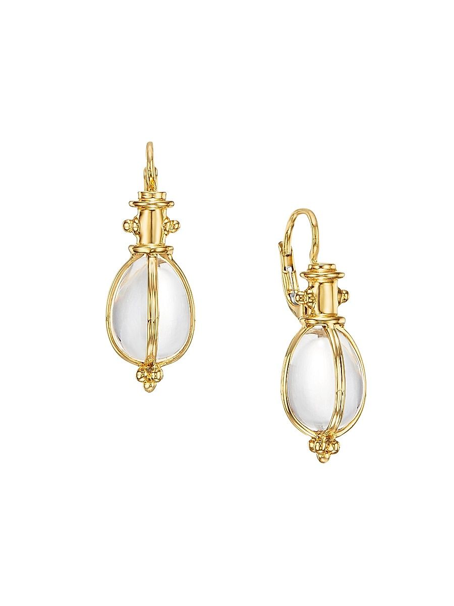 Women's Florence86 Rock Crystal & 18K Yellow Gold Amulet Drop Earrings - Crystal