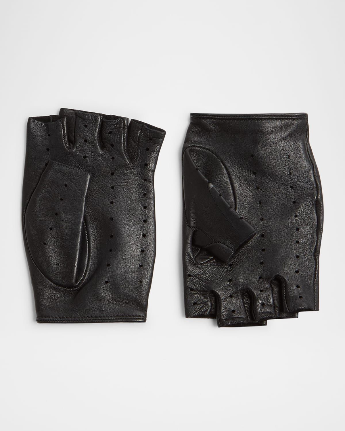 VLOGO Signature Leather Fingerless Gloves