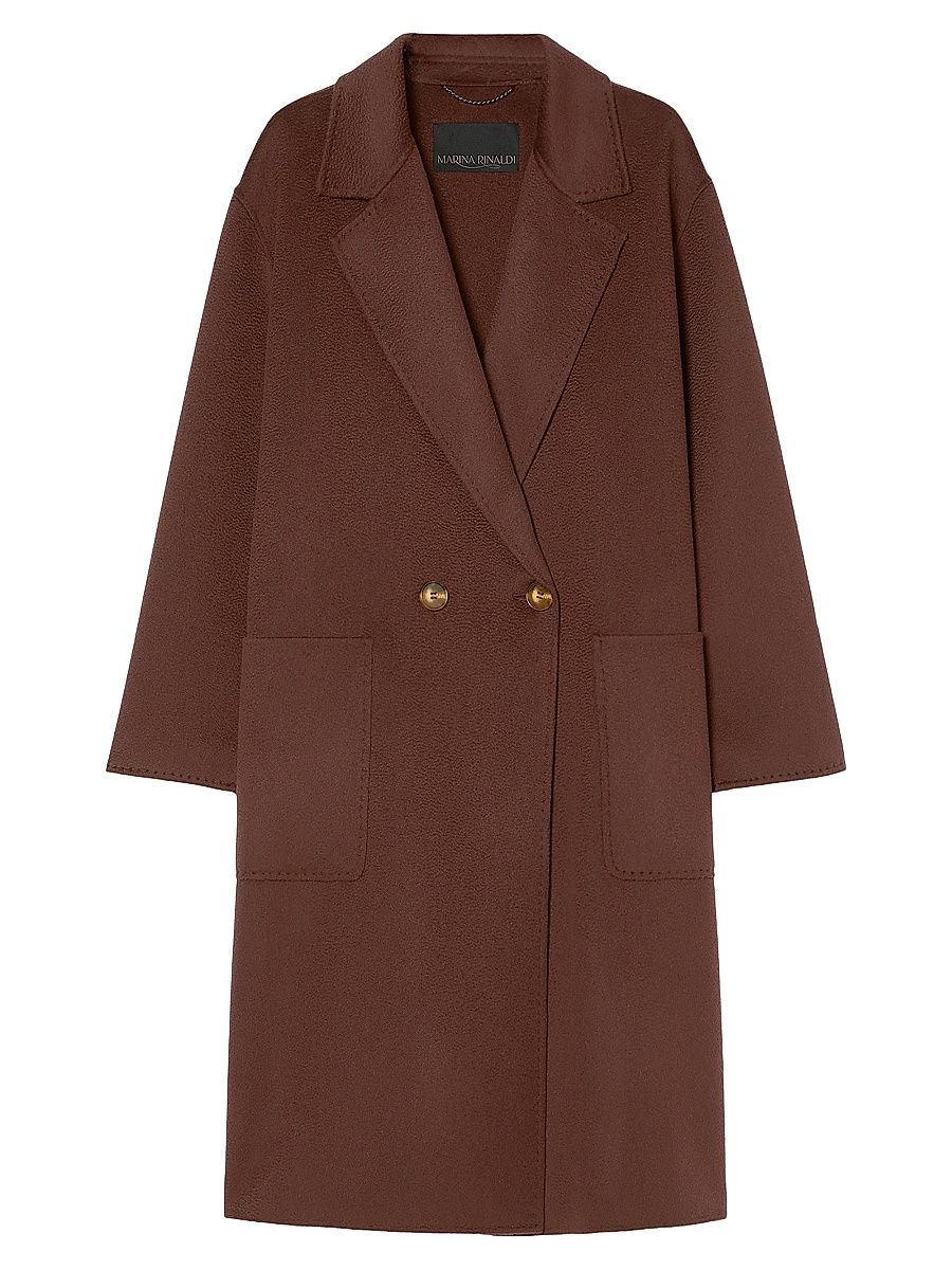 Women's Double Sided Wool Coat - Bordeaux - Size 22